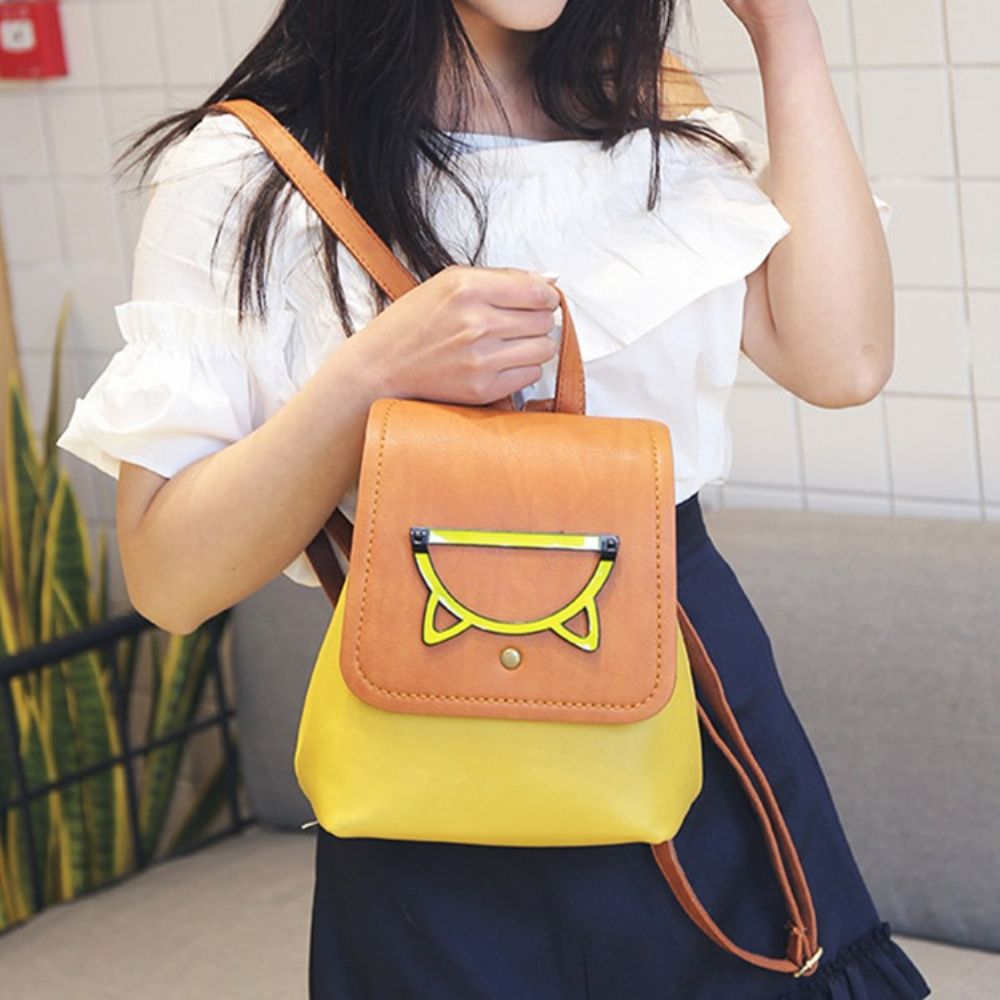 Mochilas Pu Color Block