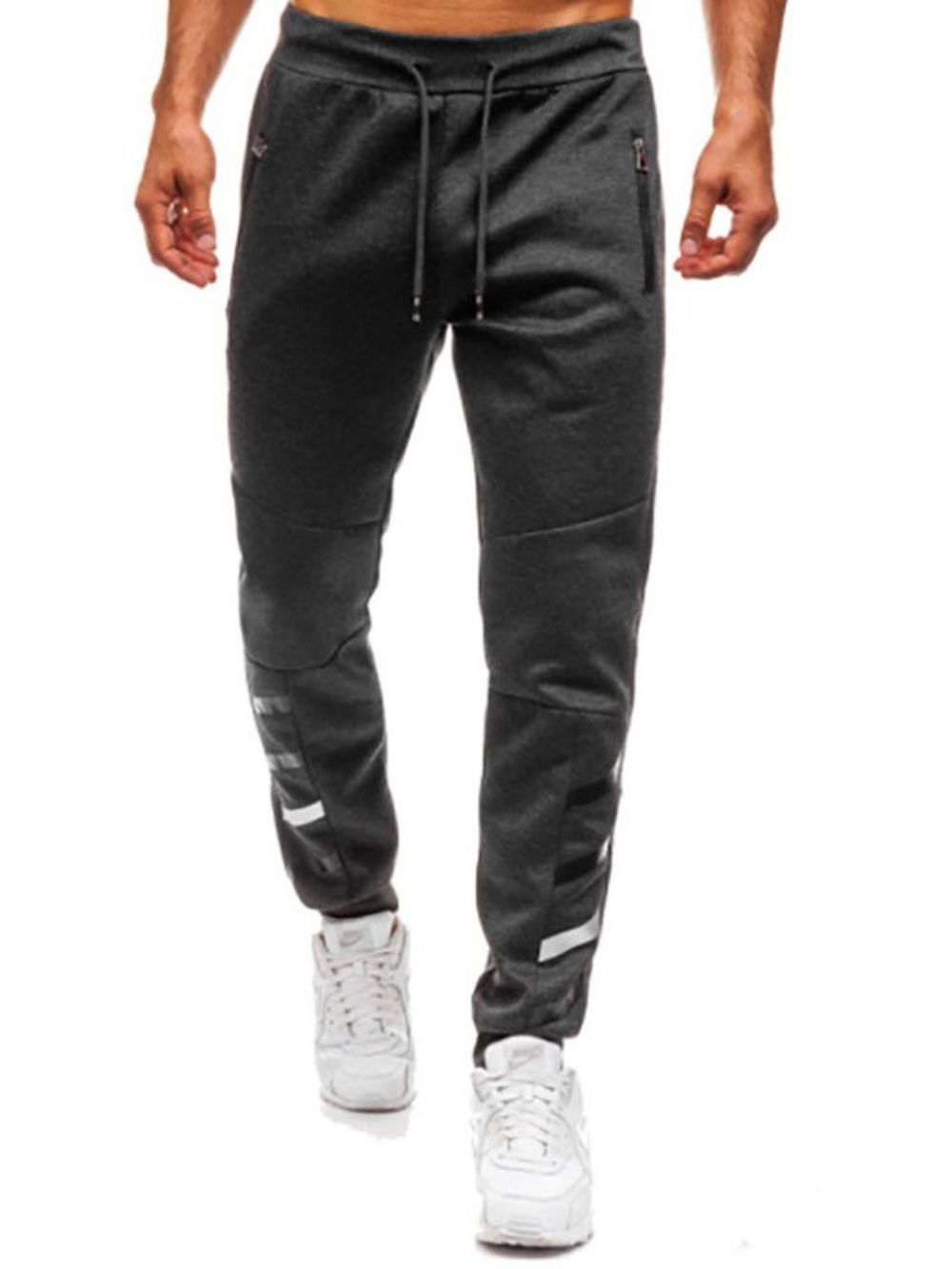 Calça Lápis Simples Com Zíper Calças Masculinas Casuais Com Cadarço