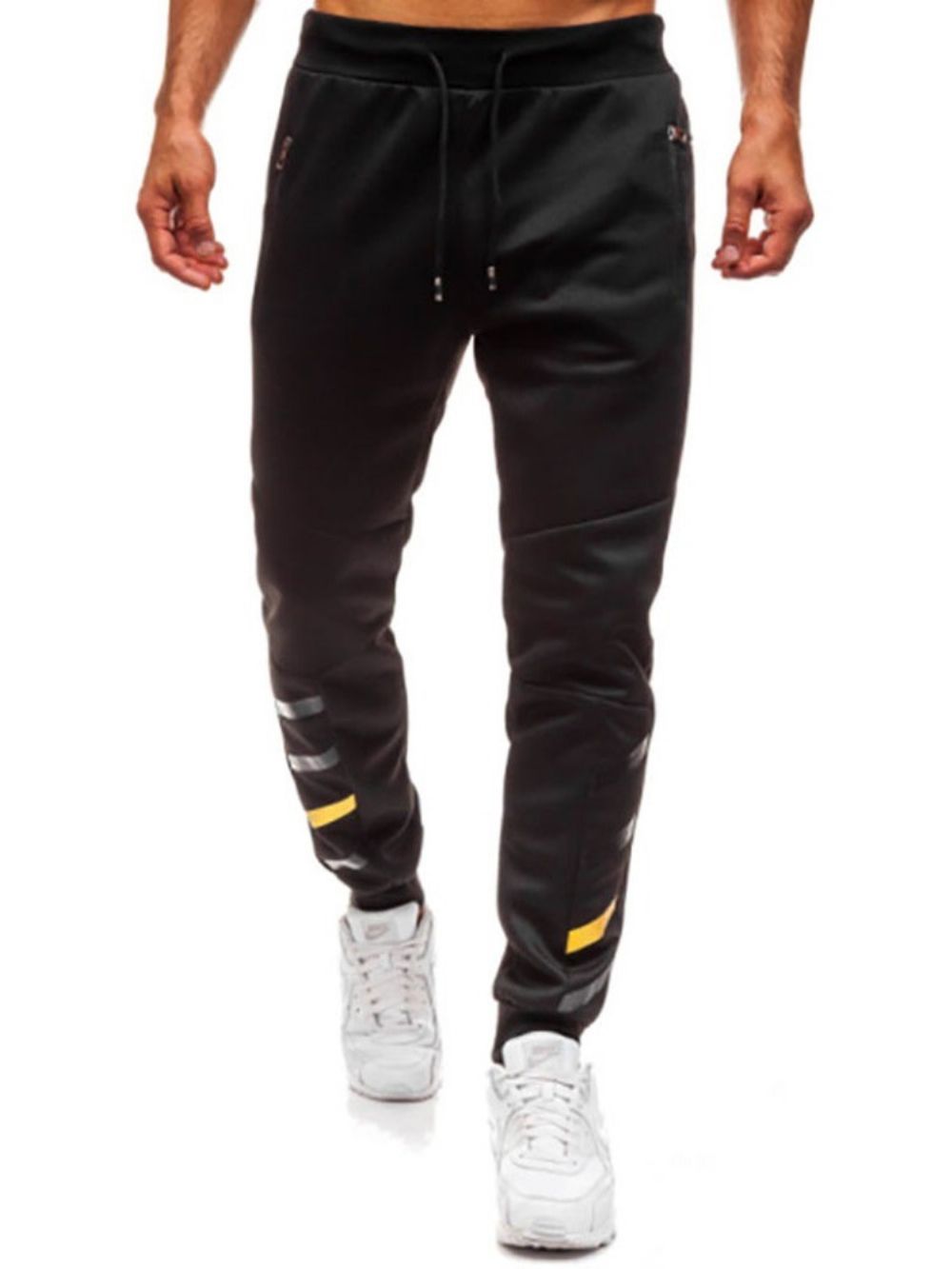 Calça Lápis Simples Com Zíper Calças Masculinas Casuais Com Cadarço