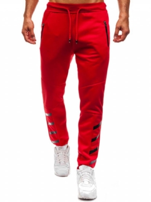 Calça Lápis Simples Com Zíper Calças Masculinas Casuais Com Cadarço