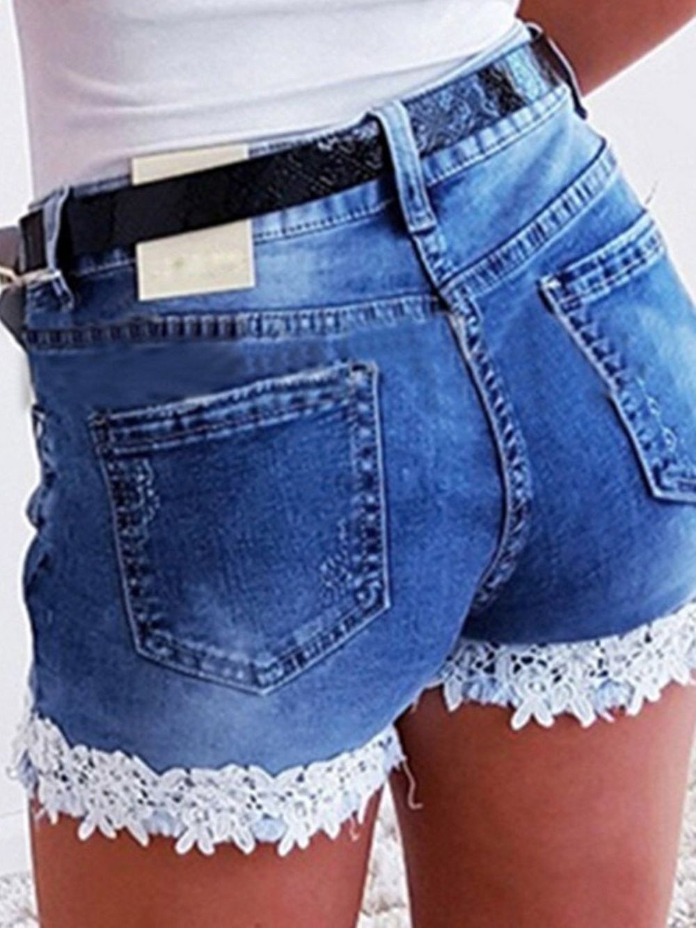 Shorts Slim Patchwork Com Zíper