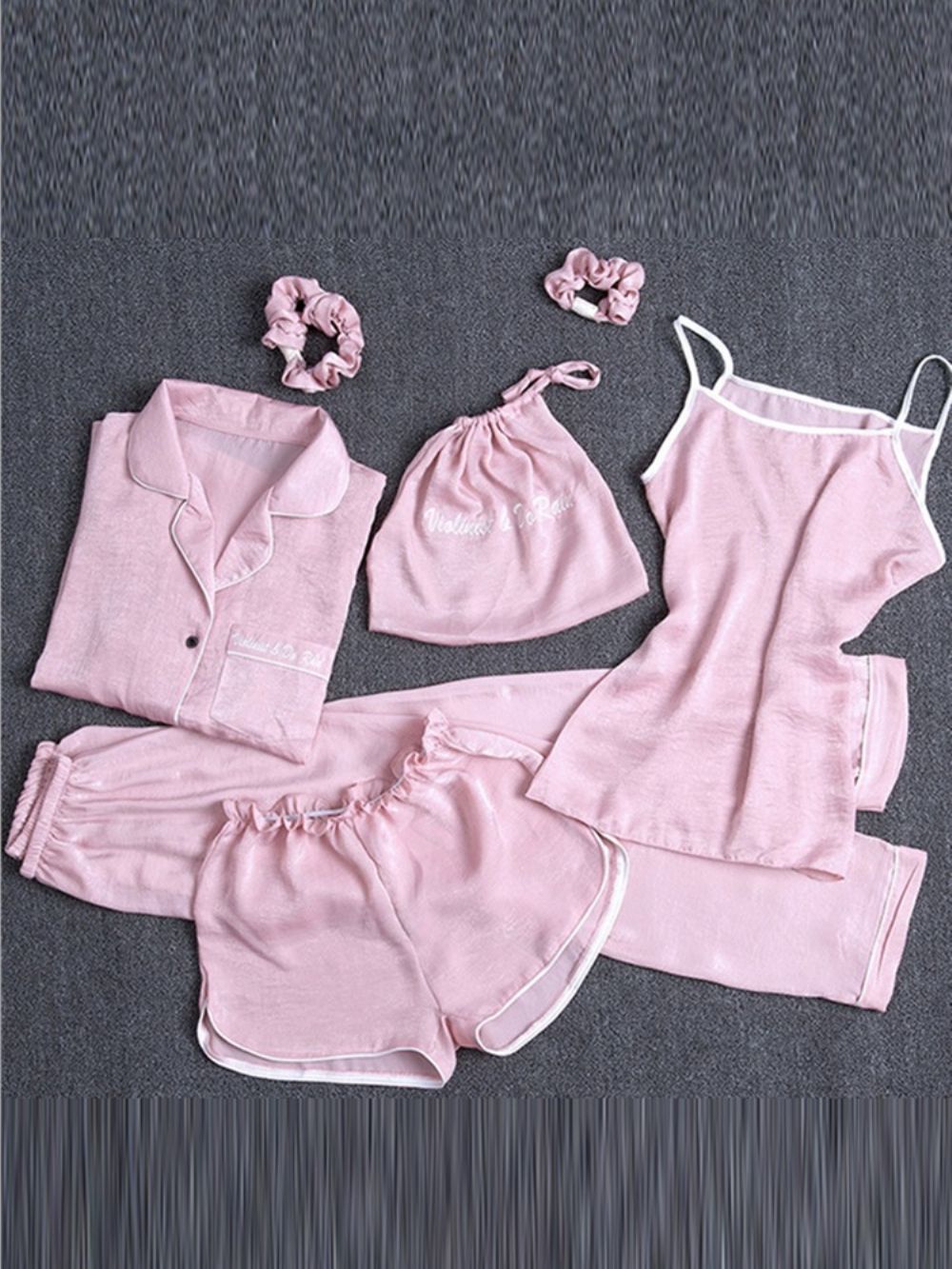 Conjunto De Pijama Feminino 4 Peças Cami Pijama Com Presente Combinando