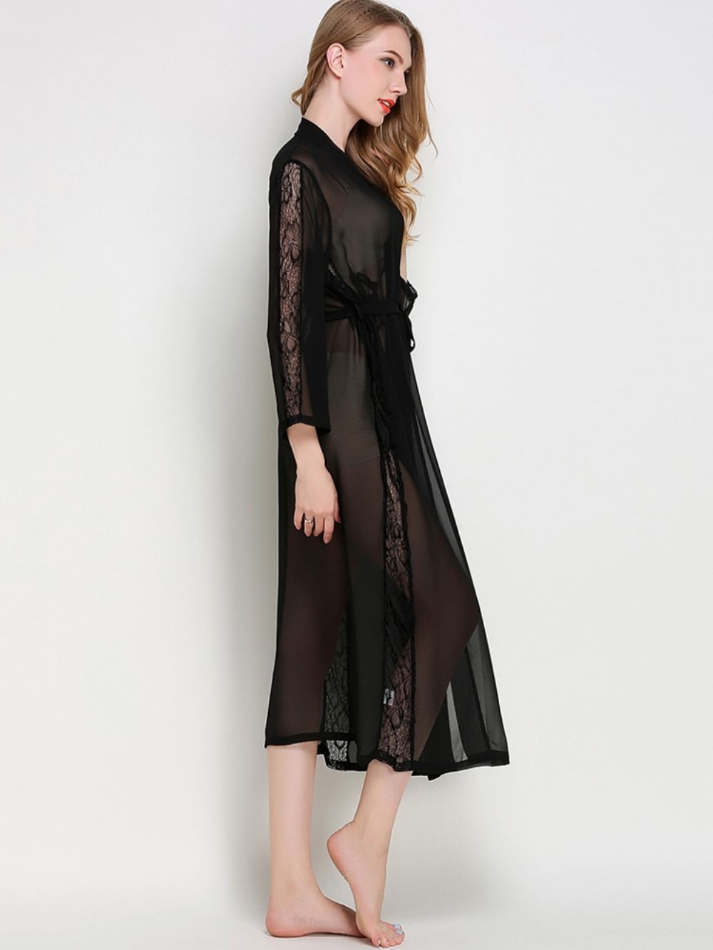 Robe Longo Sexy Night Robe Transparente