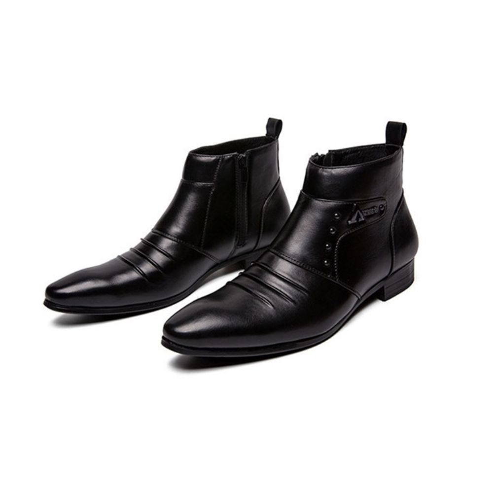 Botas Masculinas Color Block De Corte Alto Em Pu