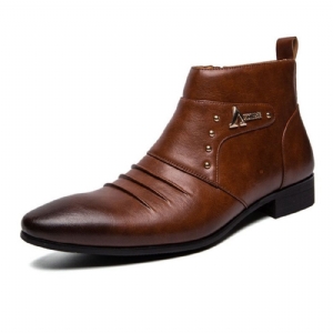 Botas Masculinas Color Block De Corte Alto Em Pu