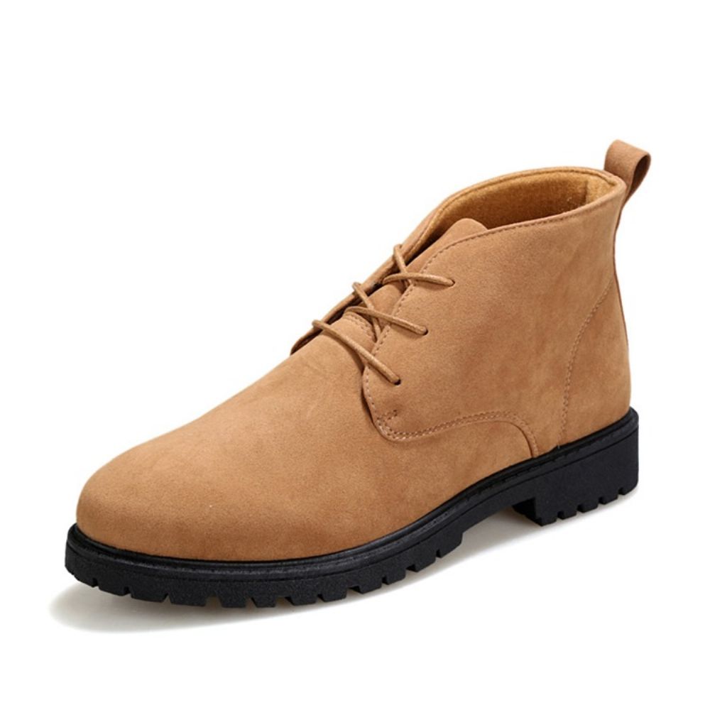 Sapatos Casuais Masculinos Bico Redondo Com Cadarço