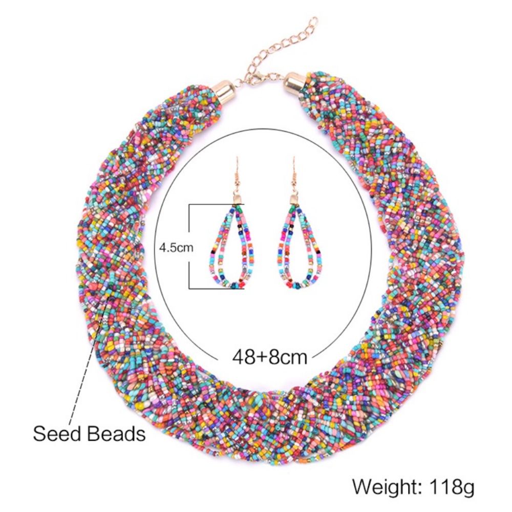 Conjunto De Joias Coloridas Para Colar De Tecido