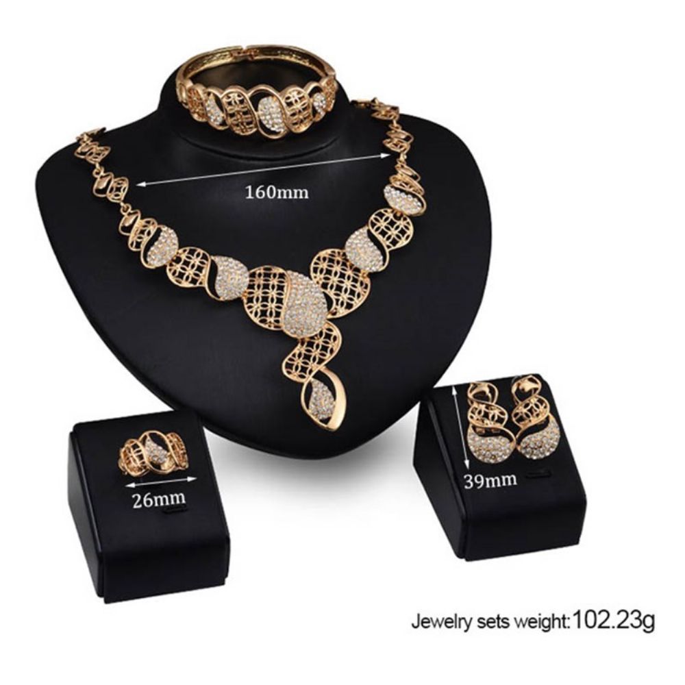 Conjunto De Joias Femininas De Diamante De Quatro Peças