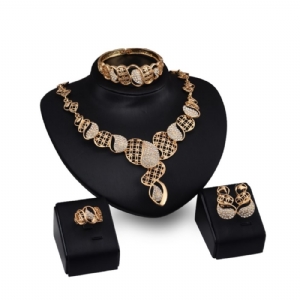 Conjunto De Joias Femininas De Diamante De Quatro Peças