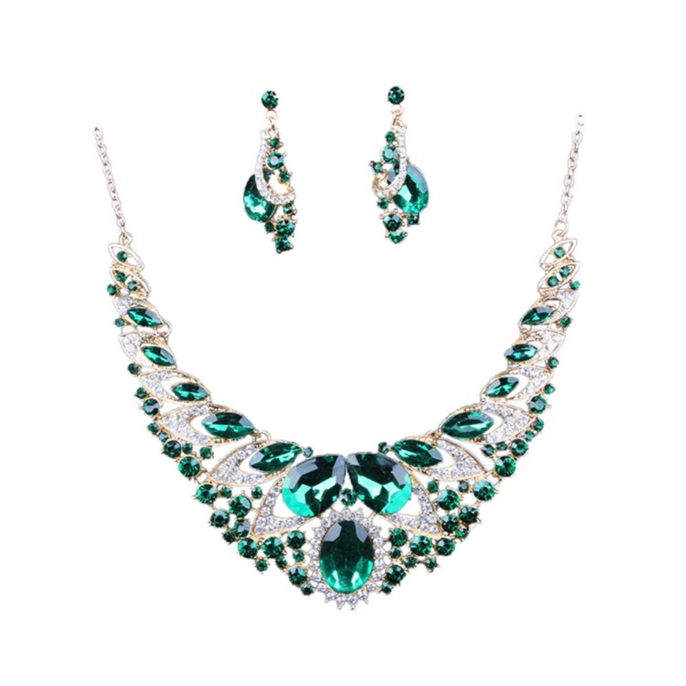 Conjunto De Joias De Festa Luxuosas Gems