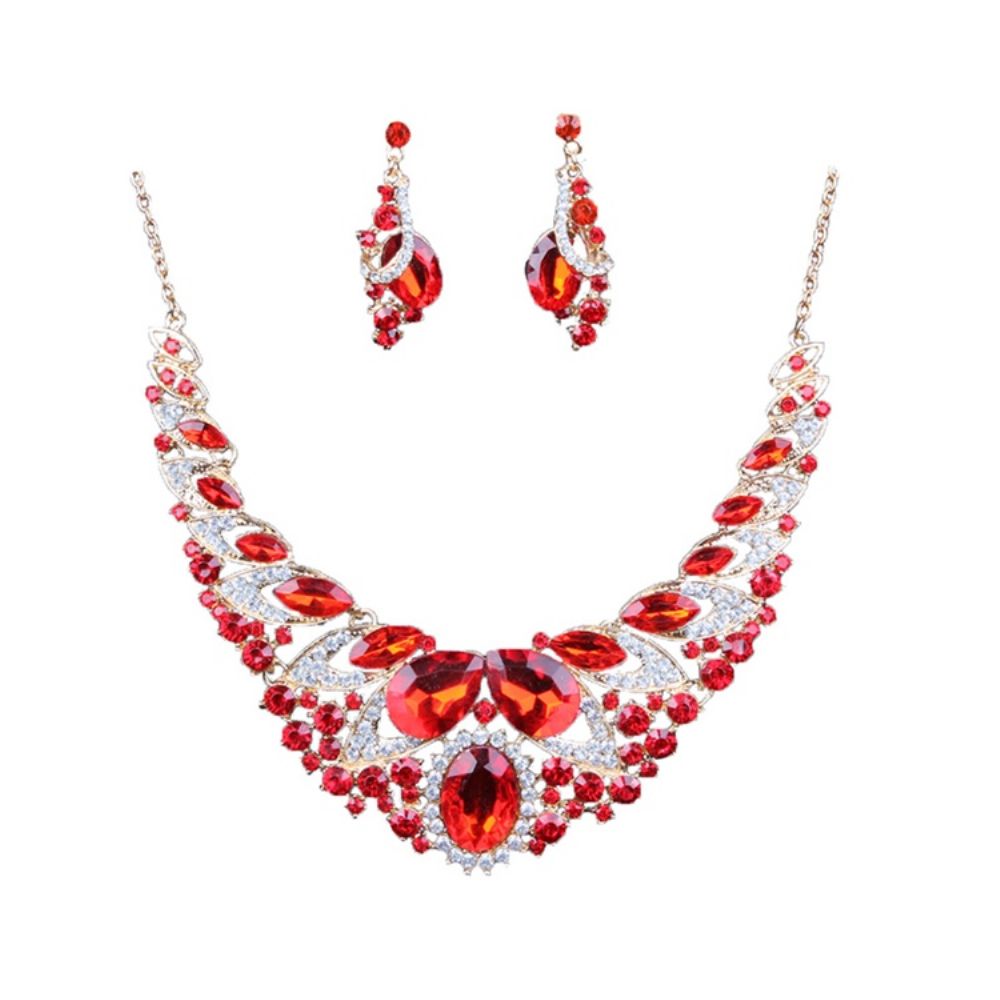 Conjunto De Joias De Festa Luxuosas Gems