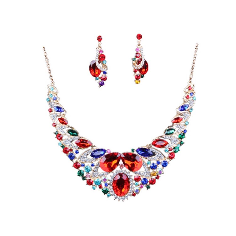 Conjunto De Joias De Festa Luxuosas Gems