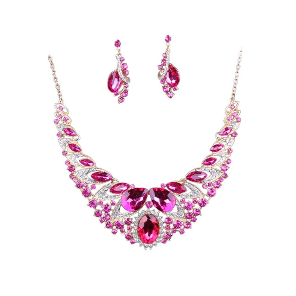 Conjunto De Joias De Festa Luxuosas Gems