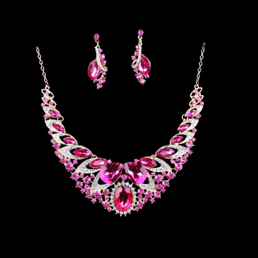 Conjunto De Joias De Festa Luxuosas Gems