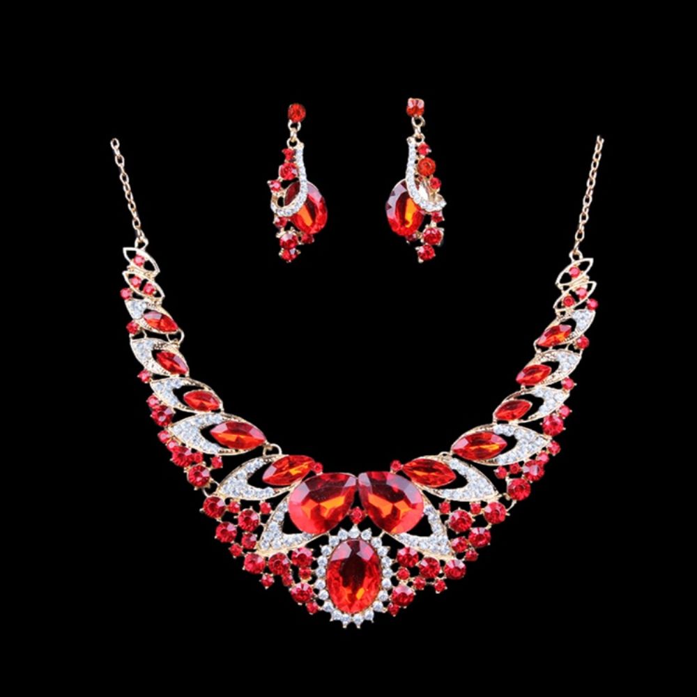 Conjunto De Joias De Festa Luxuosas Gems