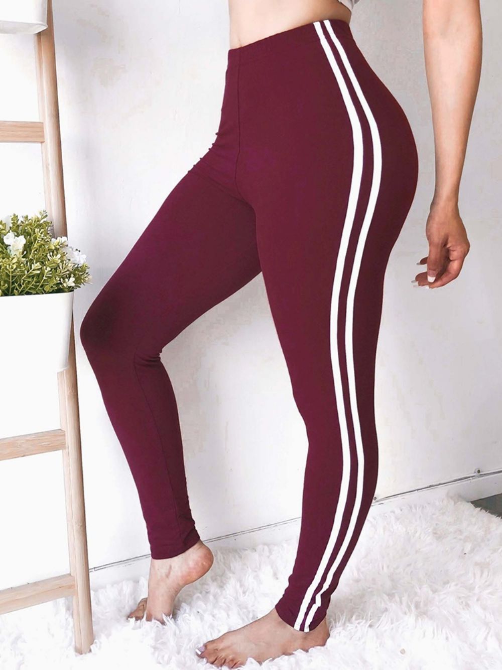 Calças Casuais De Cintura Alta Com Estampa Skinny Camuflada