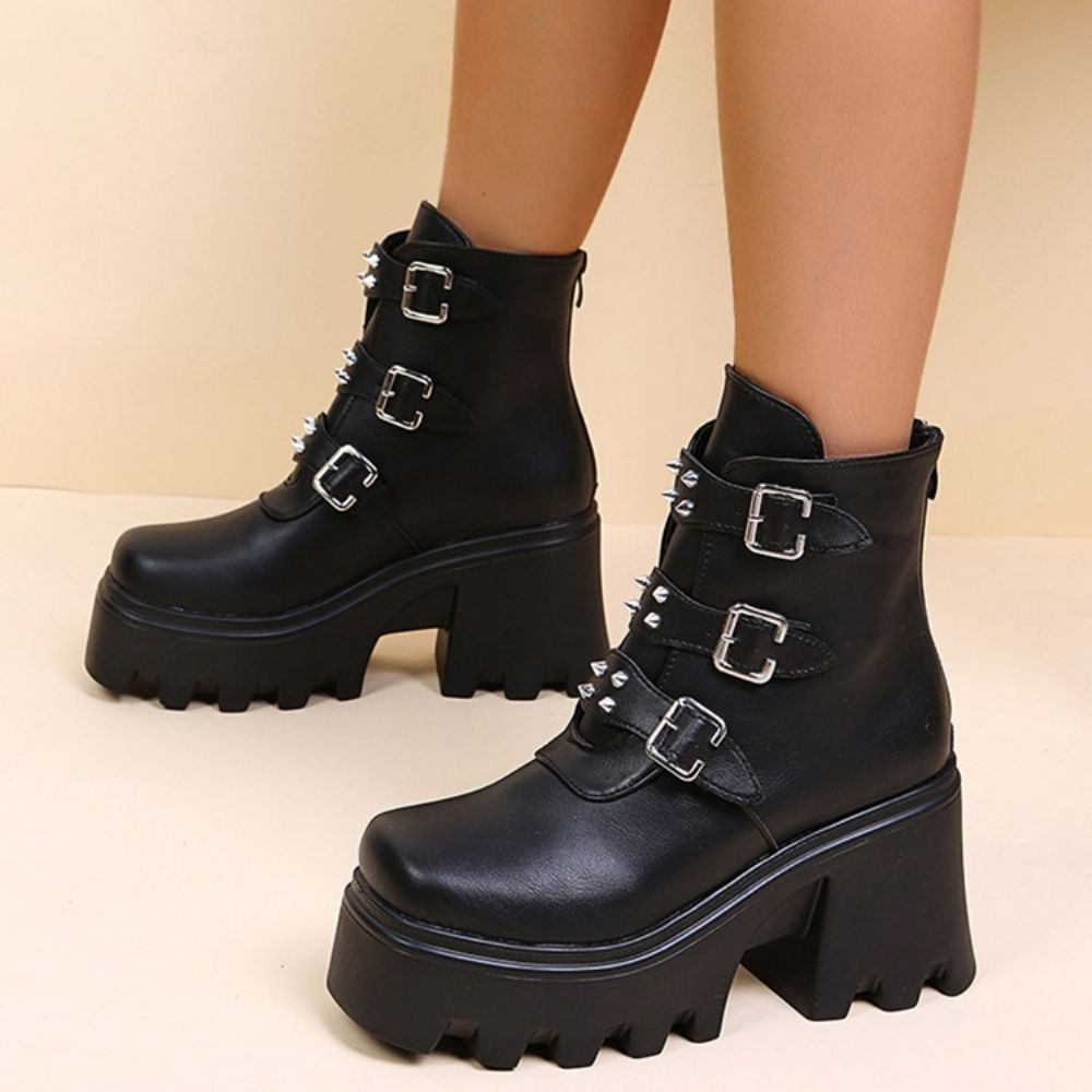 Botas Casuais Simples Sem Bico Redondo