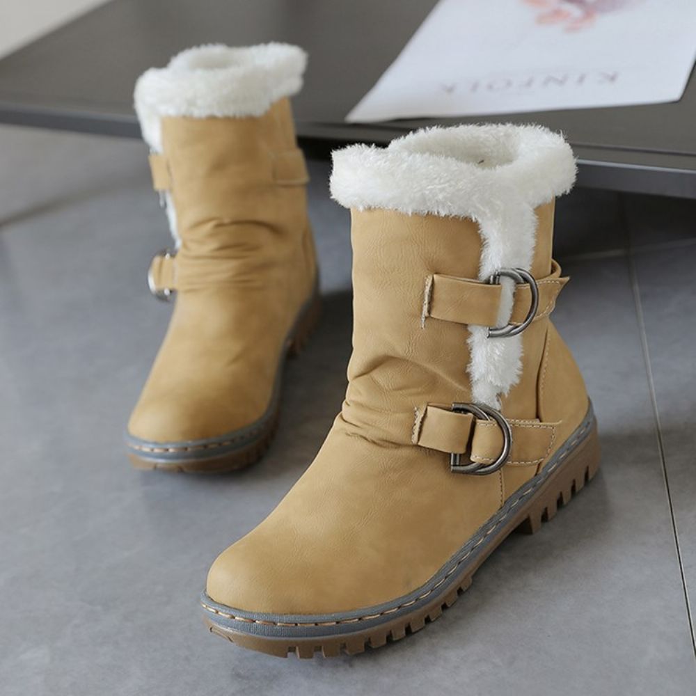 Botas De Neve Femininas Bico Redondo Hasp