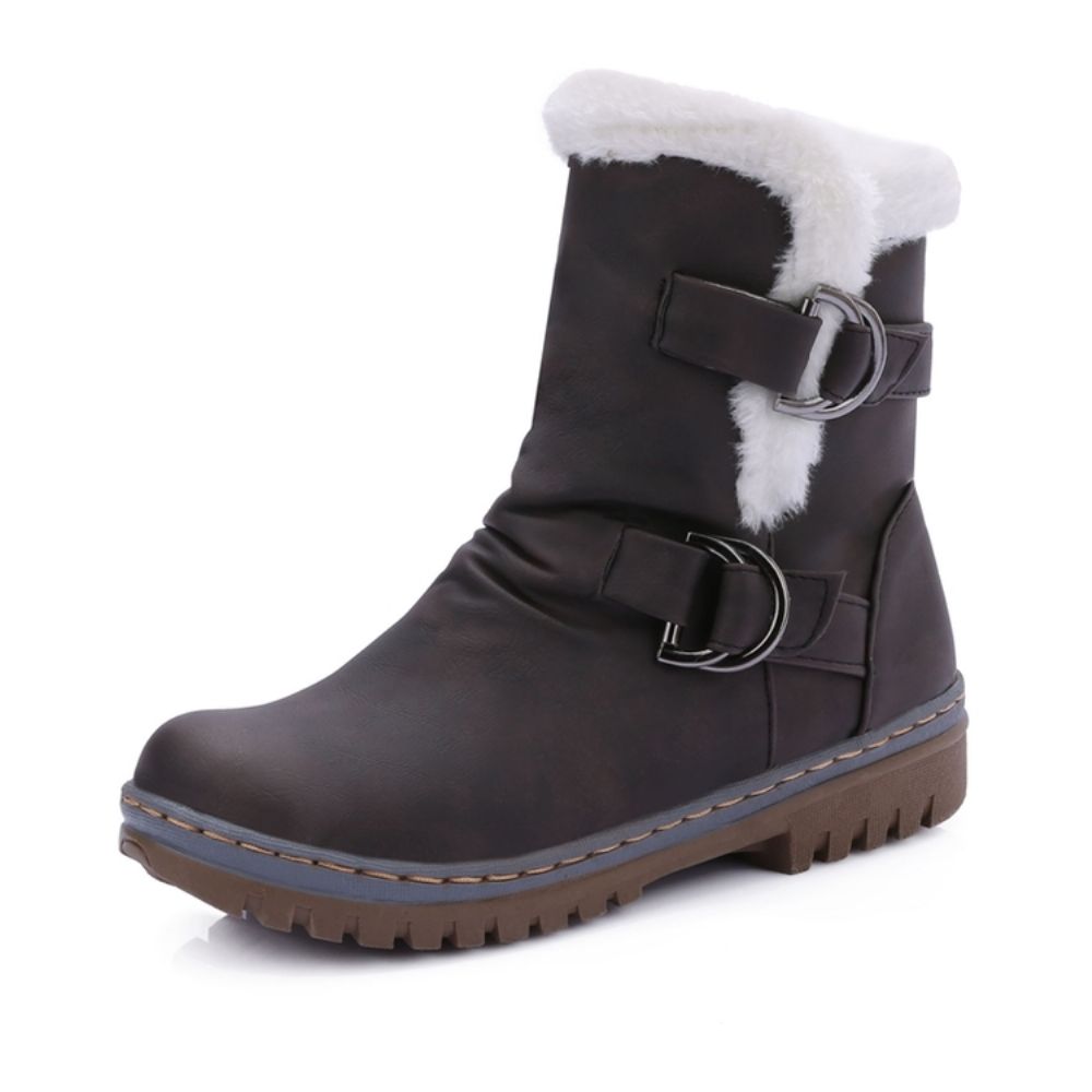 Botas De Neve Femininas Bico Redondo Hasp