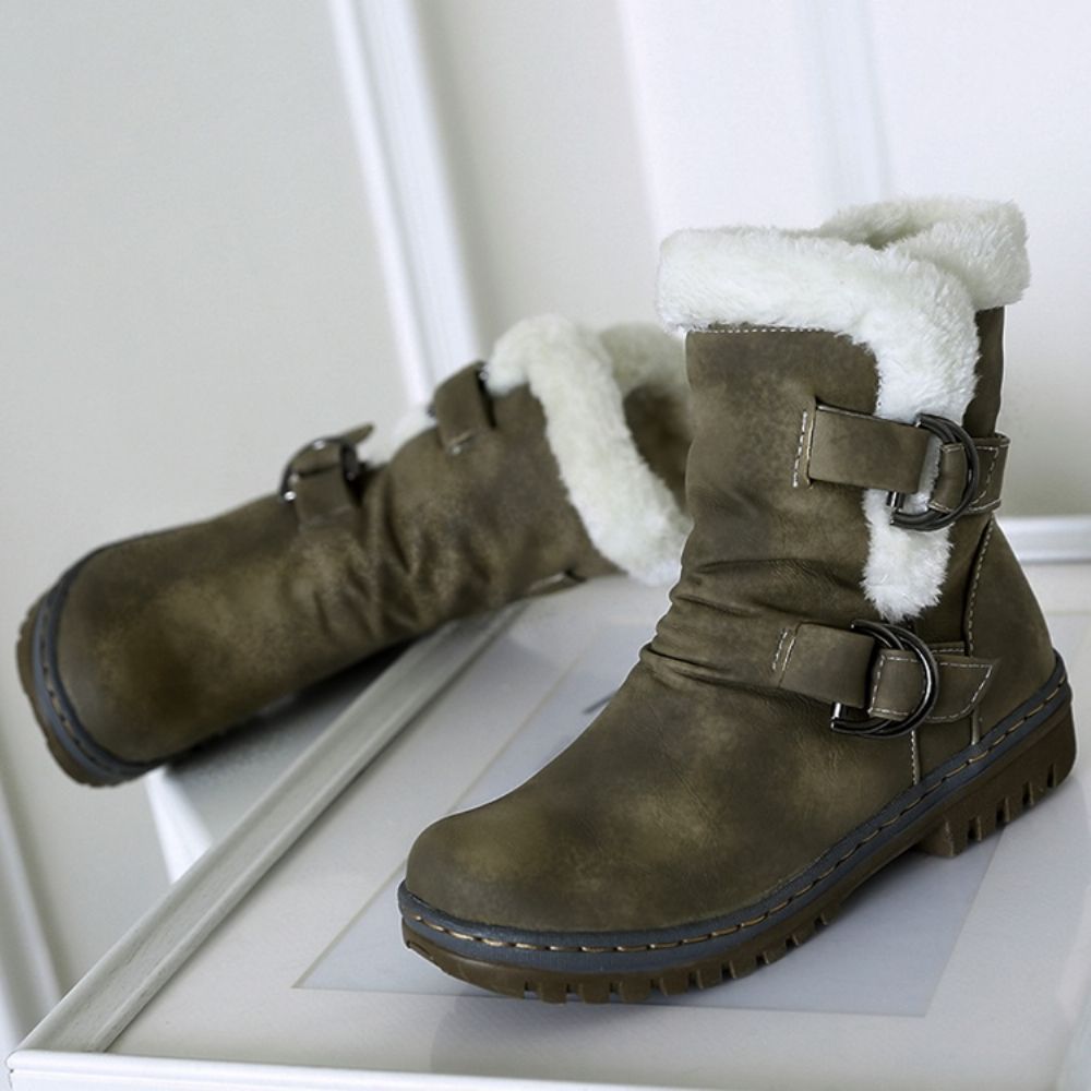 Botas De Neve Femininas Bico Redondo Hasp