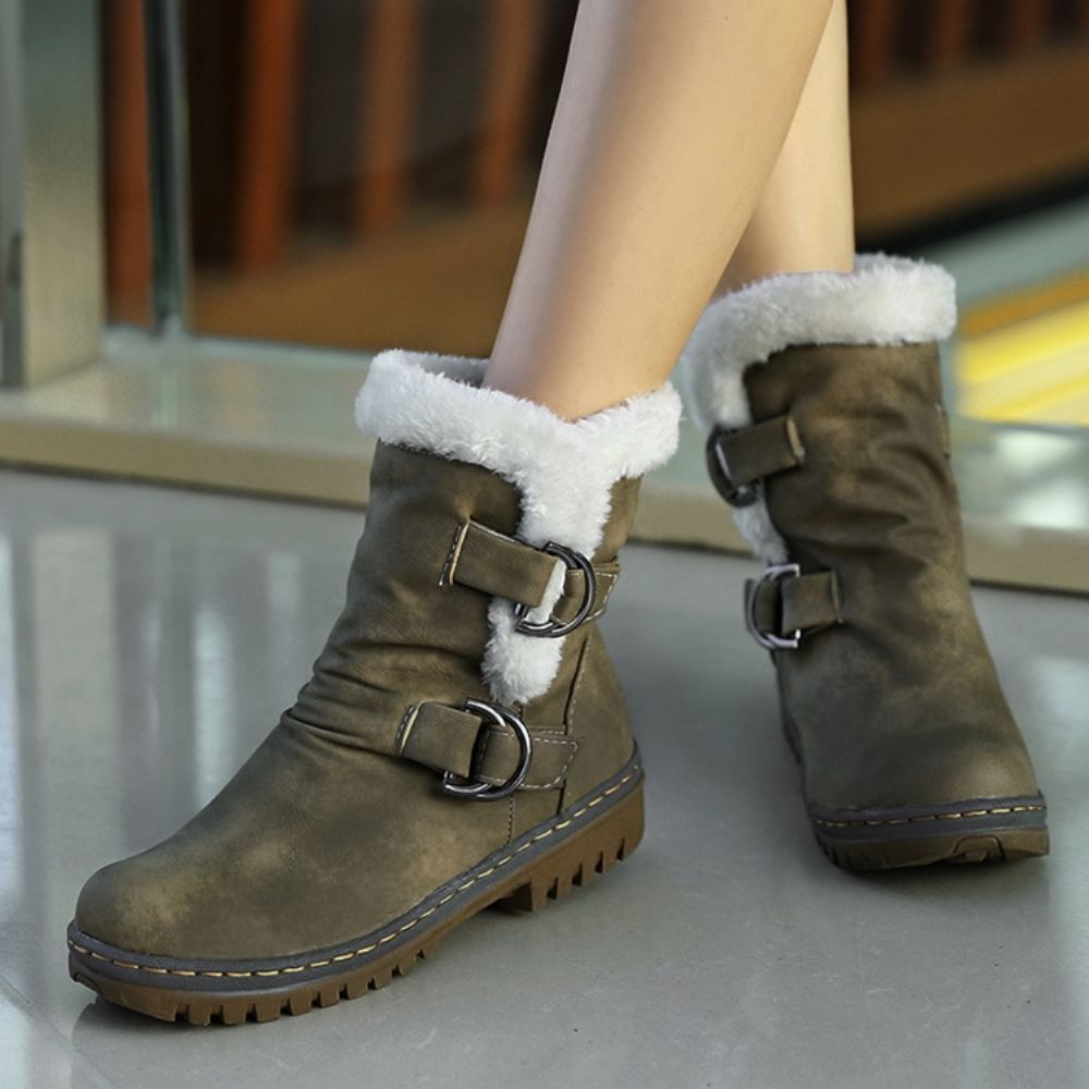 Botas De Neve Femininas Bico Redondo Hasp