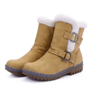 Botas De Neve Femininas Bico Redondo Hasp