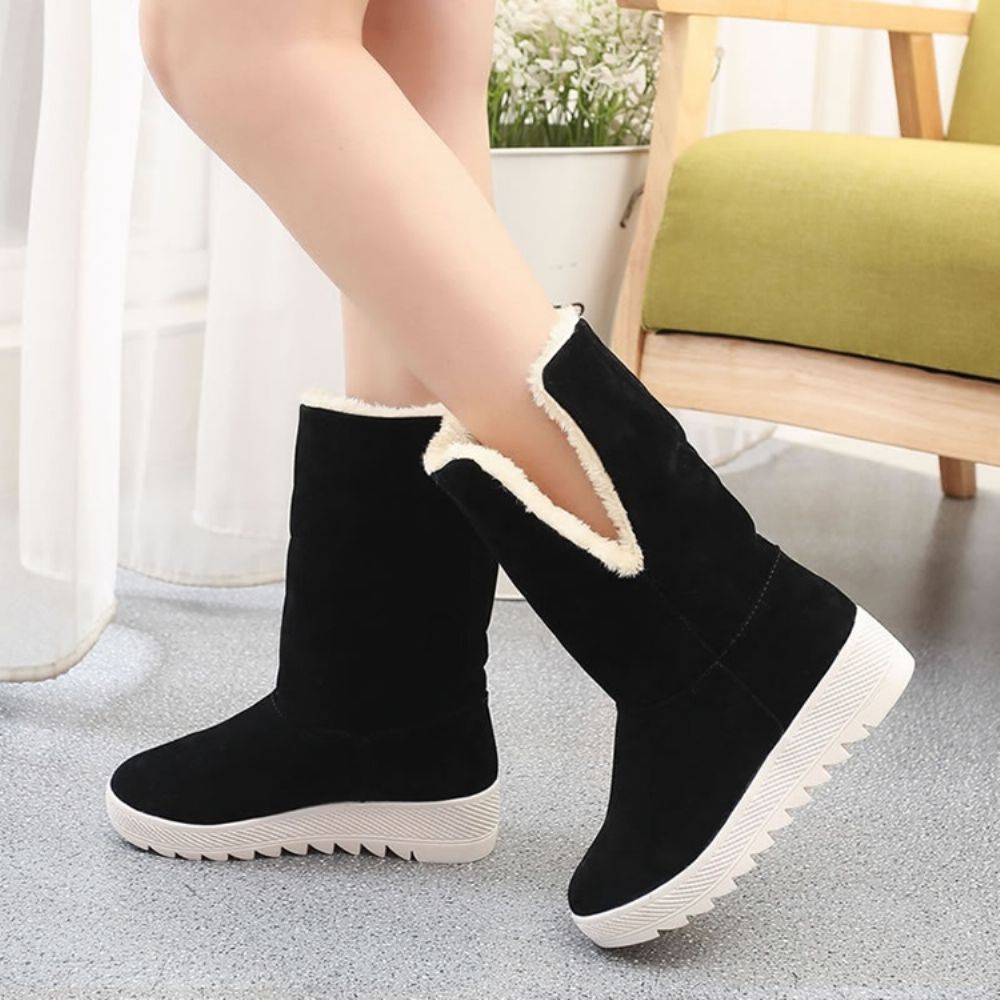 Botas De Neve Femininas Com Salto Alto Oculto Bowknot