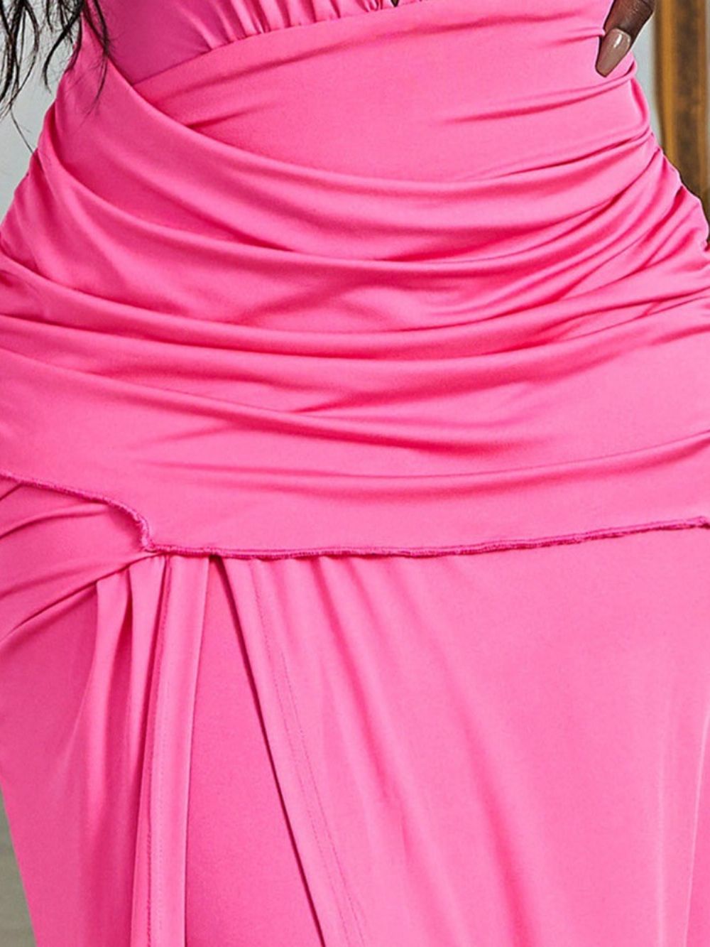 Vestido Maxi De Cintura Média Sem Mangas Até O Chão