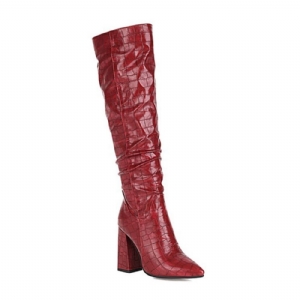 Botas Femininas Ocidentais Simples Com Bico Fino