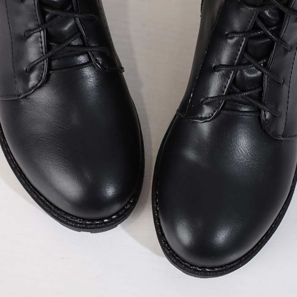 Botas Ocidentais De Salto Bloco Com Zíper Lateral Simples