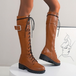 Botas Ocidentais De Salto Bloco Com Zíper Lateral Simples