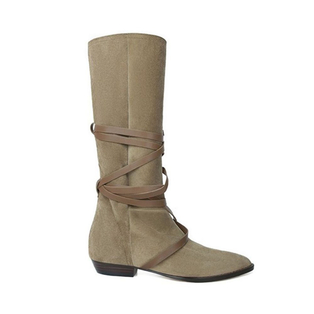 Botas Ocidentais De Salto Pontiagudo Simples