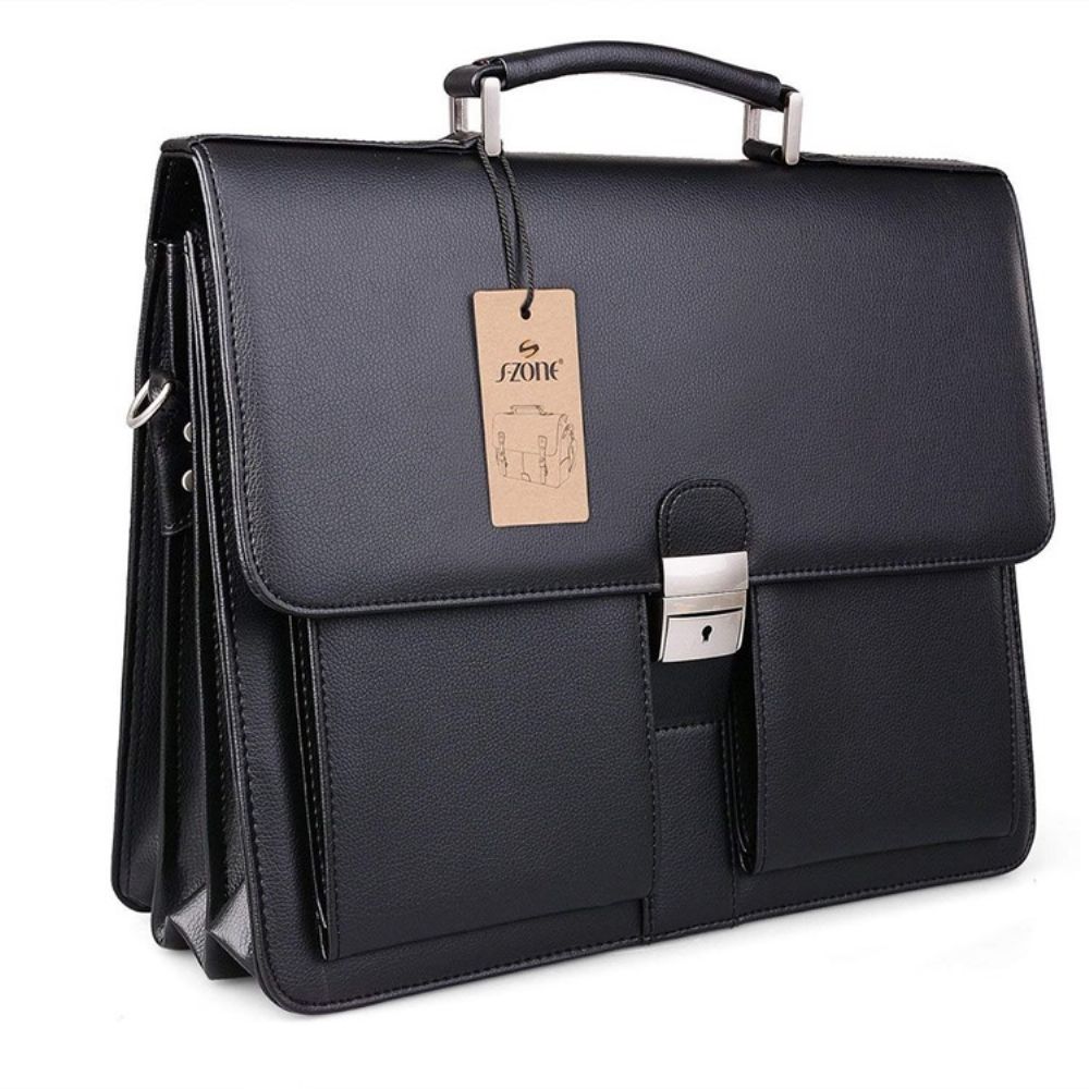 Bolsa De Negócios Masculina Pu Lock