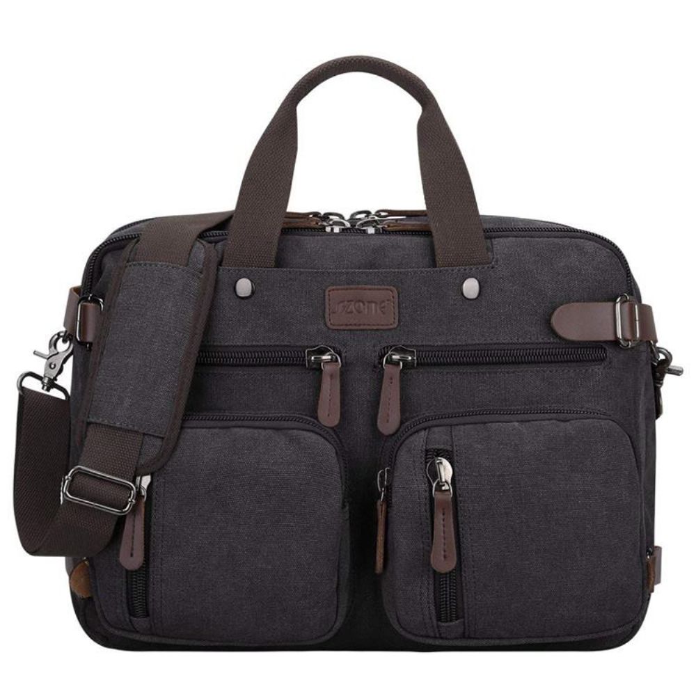 Bolsa De Ombro Masculina De Lona Mochila Multiuso