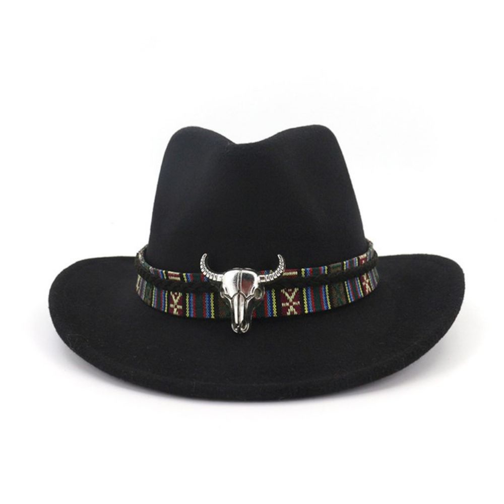 Chapéu De Cowboy Ajustável Com Mistura De Lã