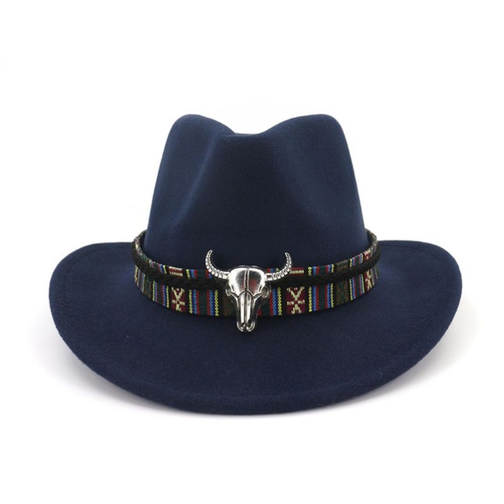 Chapéu De Cowboy Ajustável Com Mistura De Lã