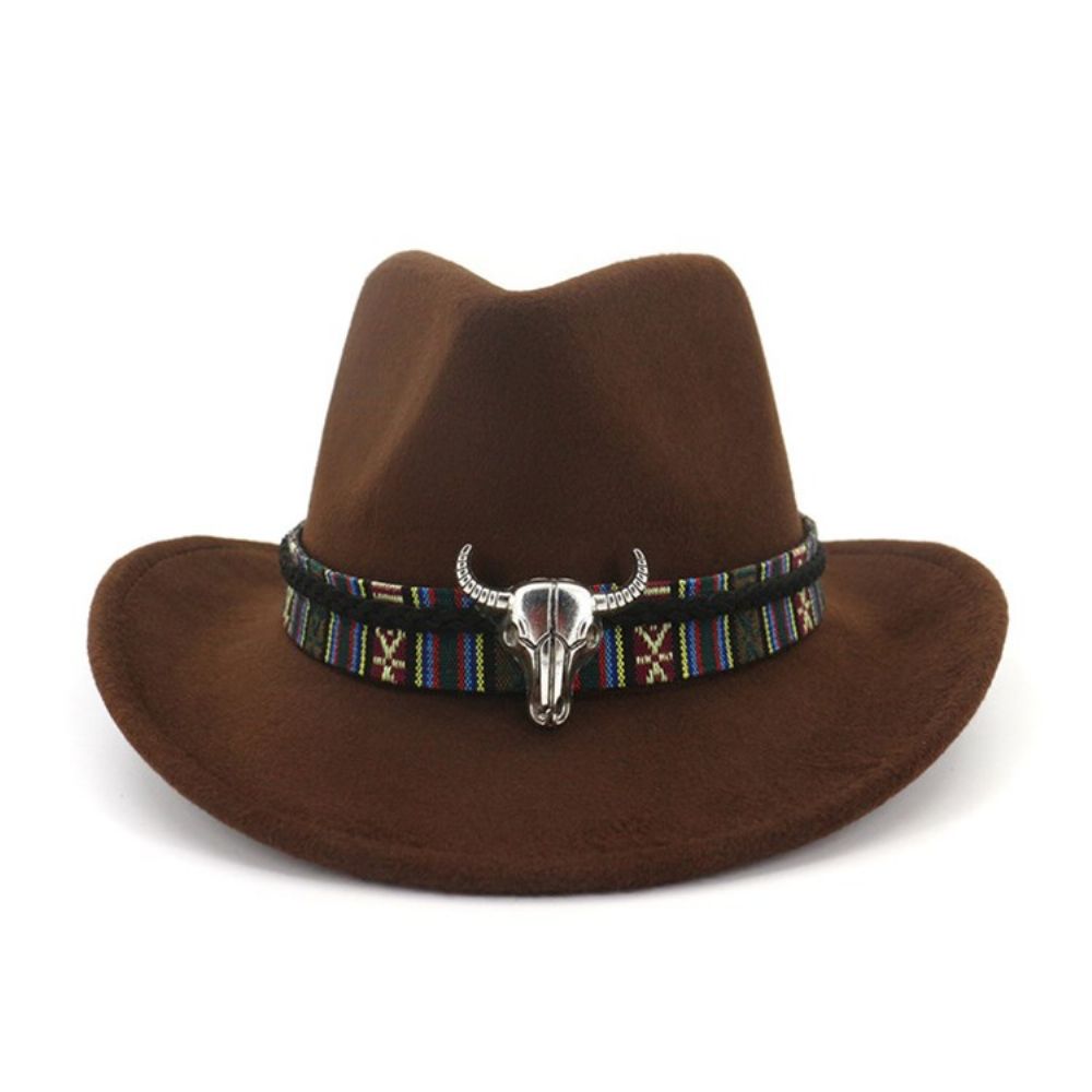 Chapéu De Cowboy Ajustável Com Mistura De Lã