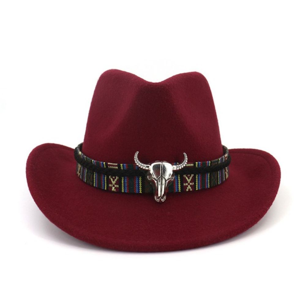 Chapéu De Cowboy Ajustável Com Mistura De Lã