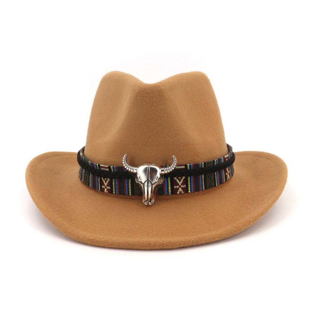 Chapéu De Cowboy Ajustável Com Mistura De Lã