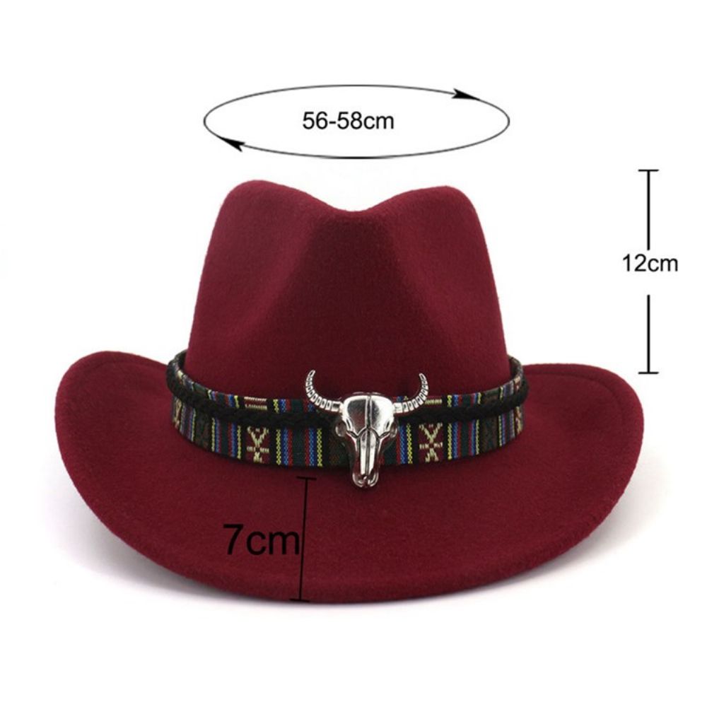 Chapéu De Cowboy Ajustável Com Mistura De Lã