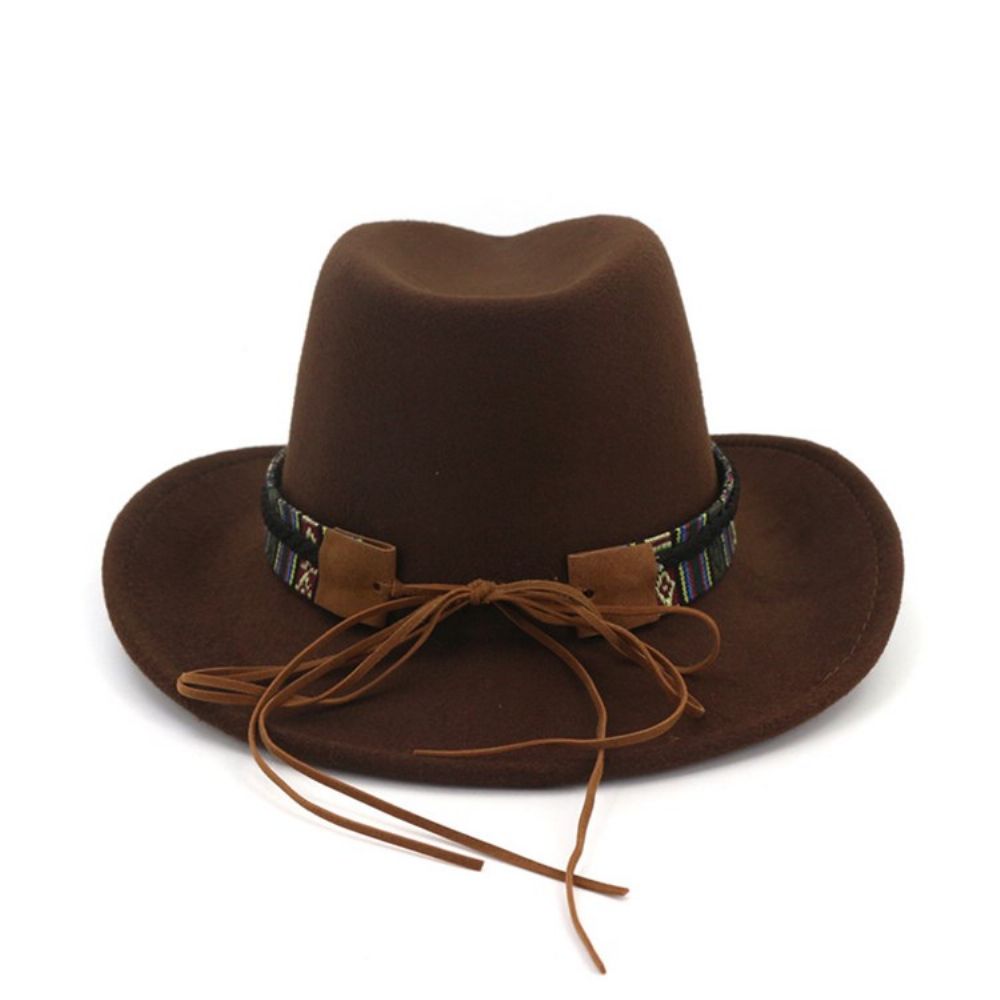 Chapéu De Cowboy Ajustável Com Mistura De Lã