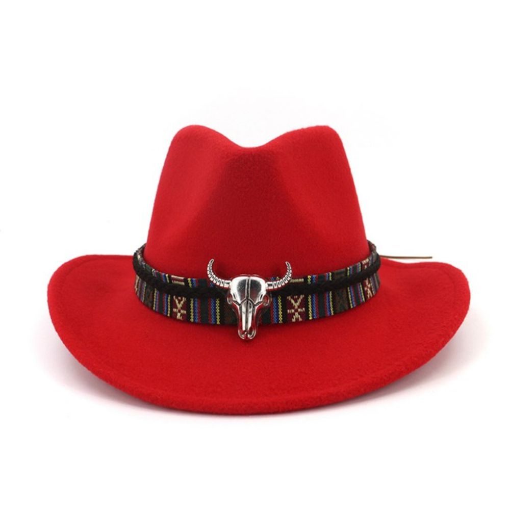 Chapéu De Cowboy Ajustável Com Mistura De Lã