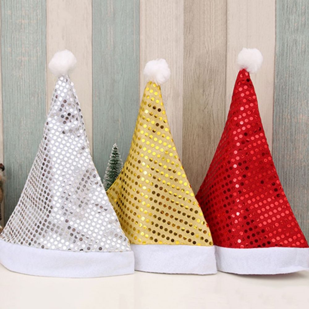 Chapéu De Natal De Lantejoulas Para Decoração De Pano