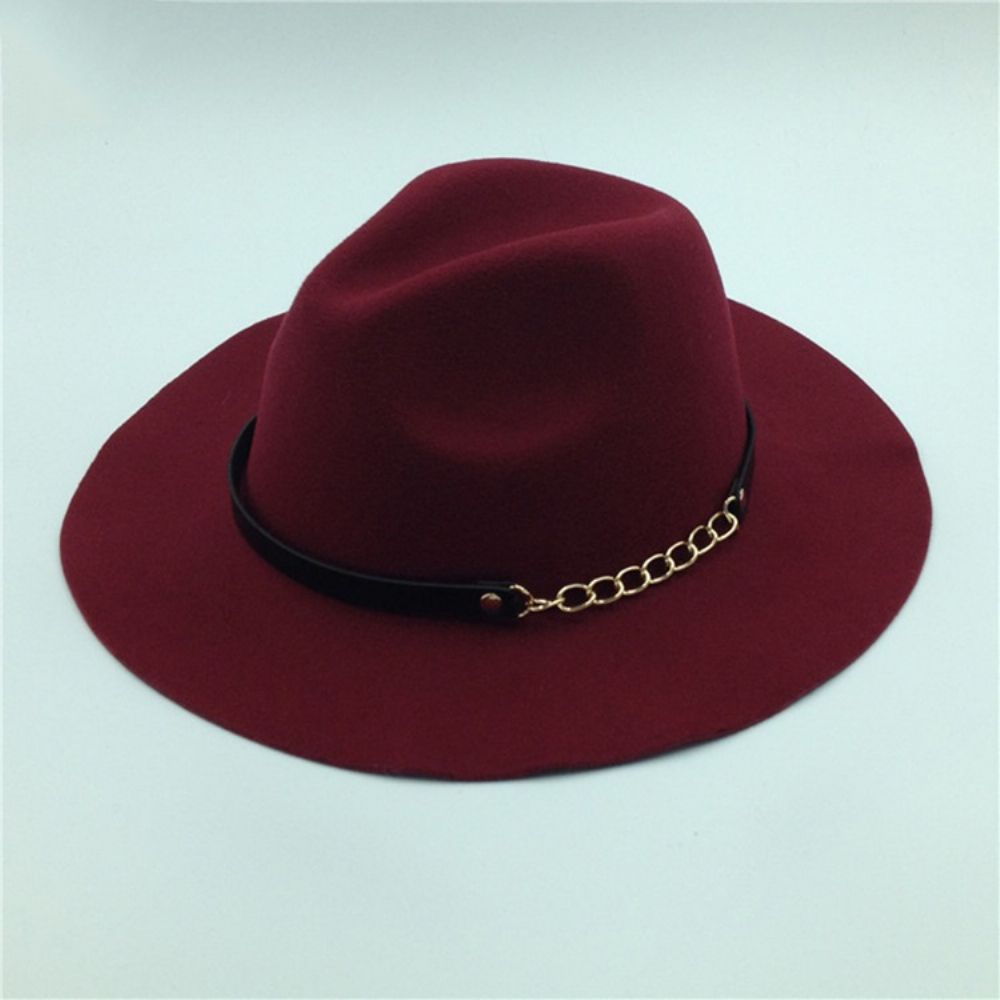 Chapéus De Inverno Lisos Com Misturas De Lã Fedora