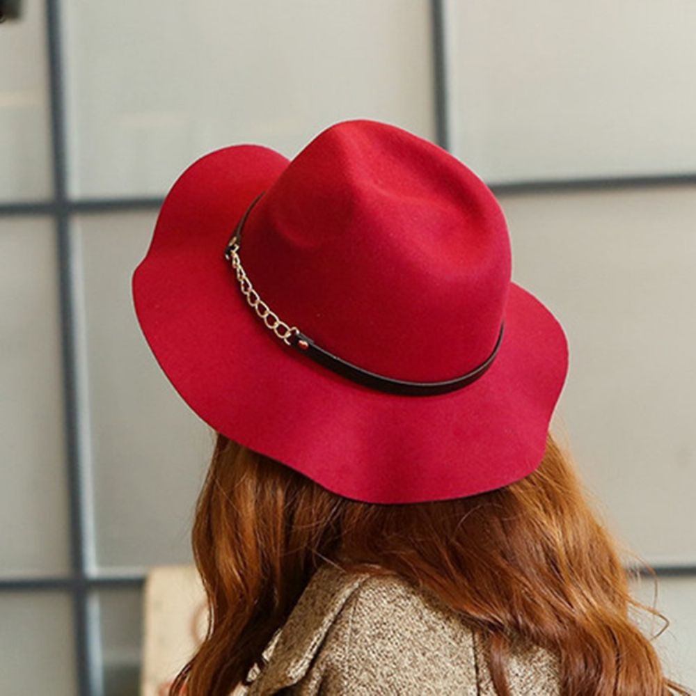 Chapéus De Inverno Lisos Com Misturas De Lã Fedora