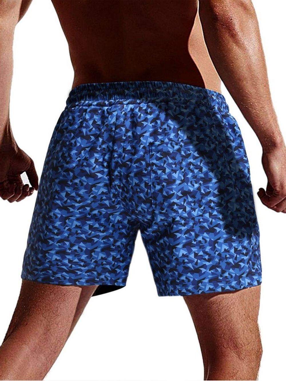 Short De Praia Masculino Com Amarração E Camuflagem Reta