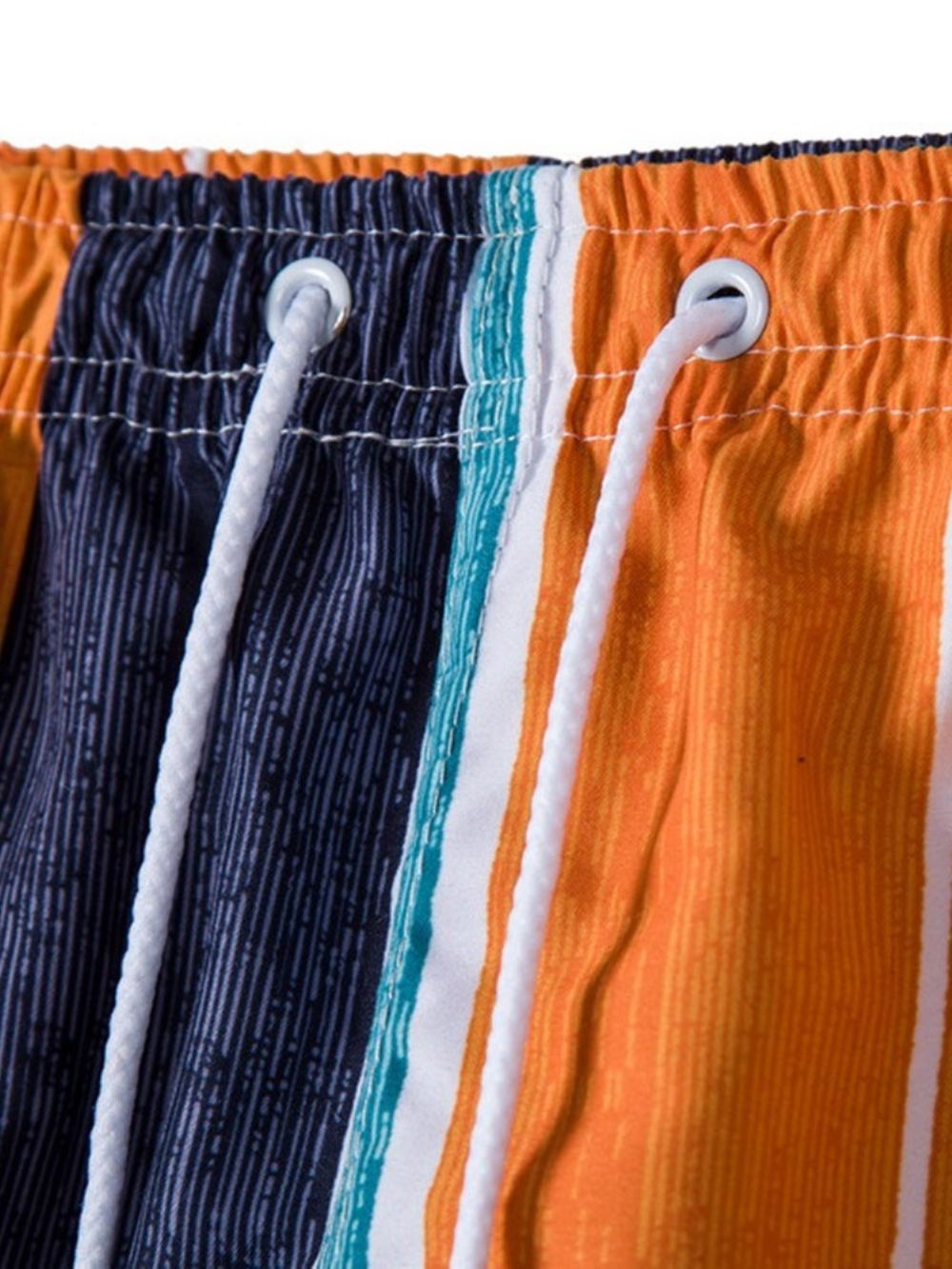 Shorts De Praia Masculino Com Cadarço Color Block Reto De Cintura Média