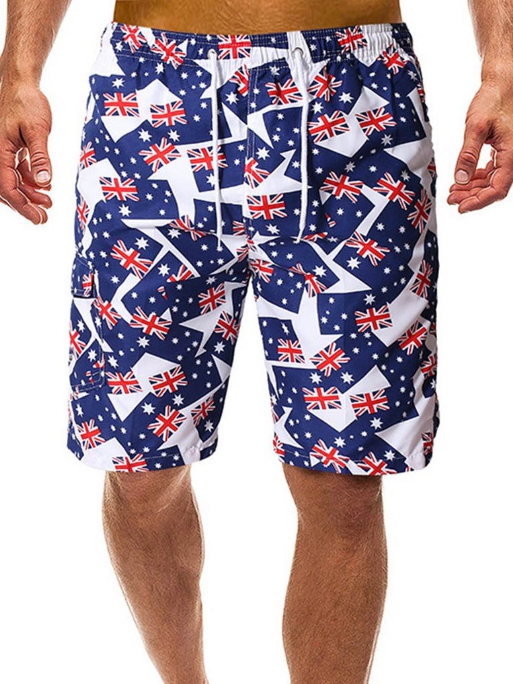 Shorts De Praia Masculinos Com Estampa Solta Cintura Média