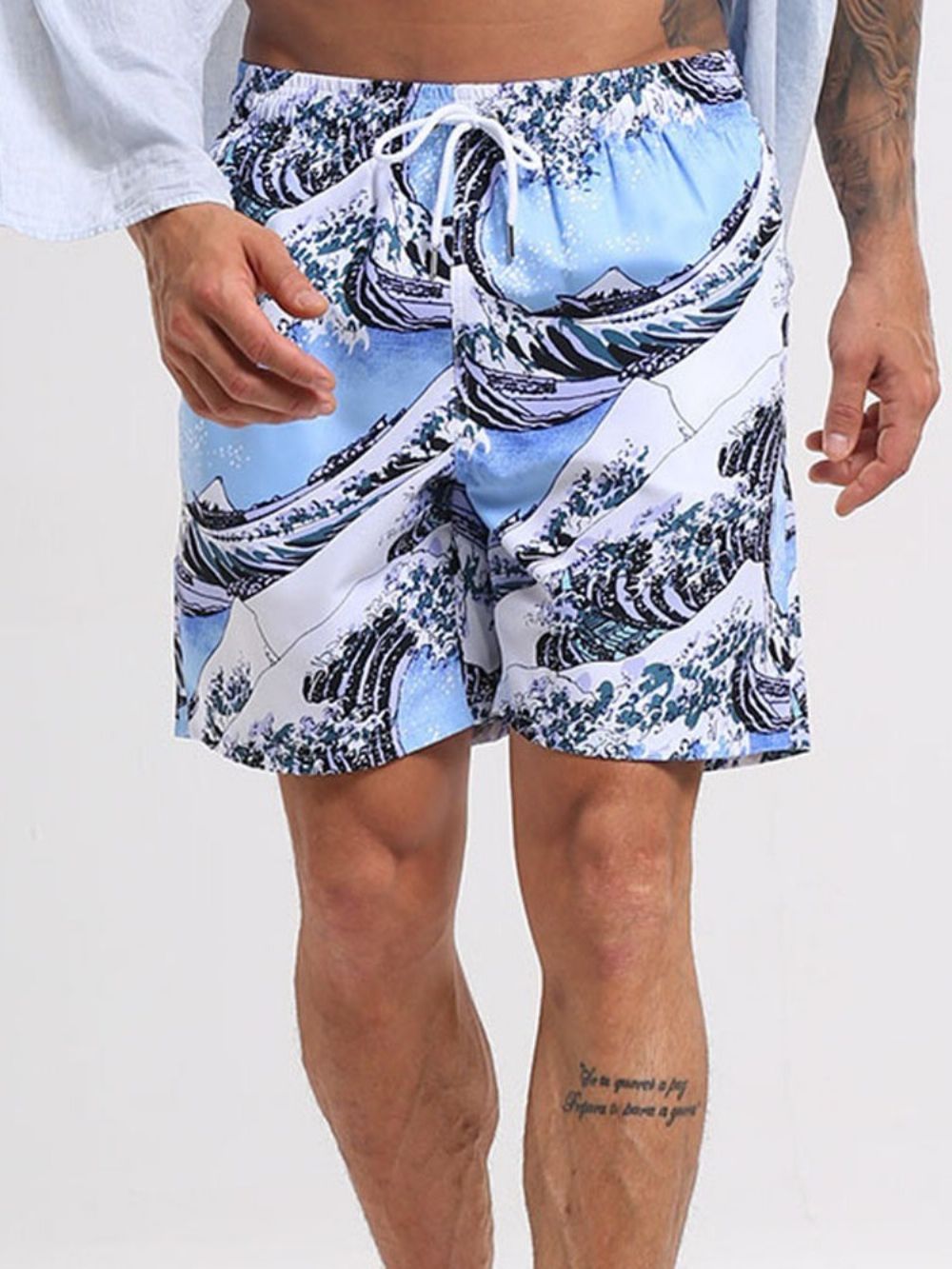 Shorts De Praia Masculinos Retos De Bolso