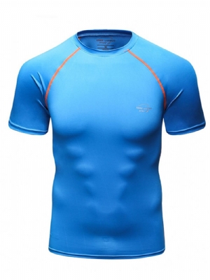 Blusas Esportivas Masculinas Leves Color Block Manga Curta